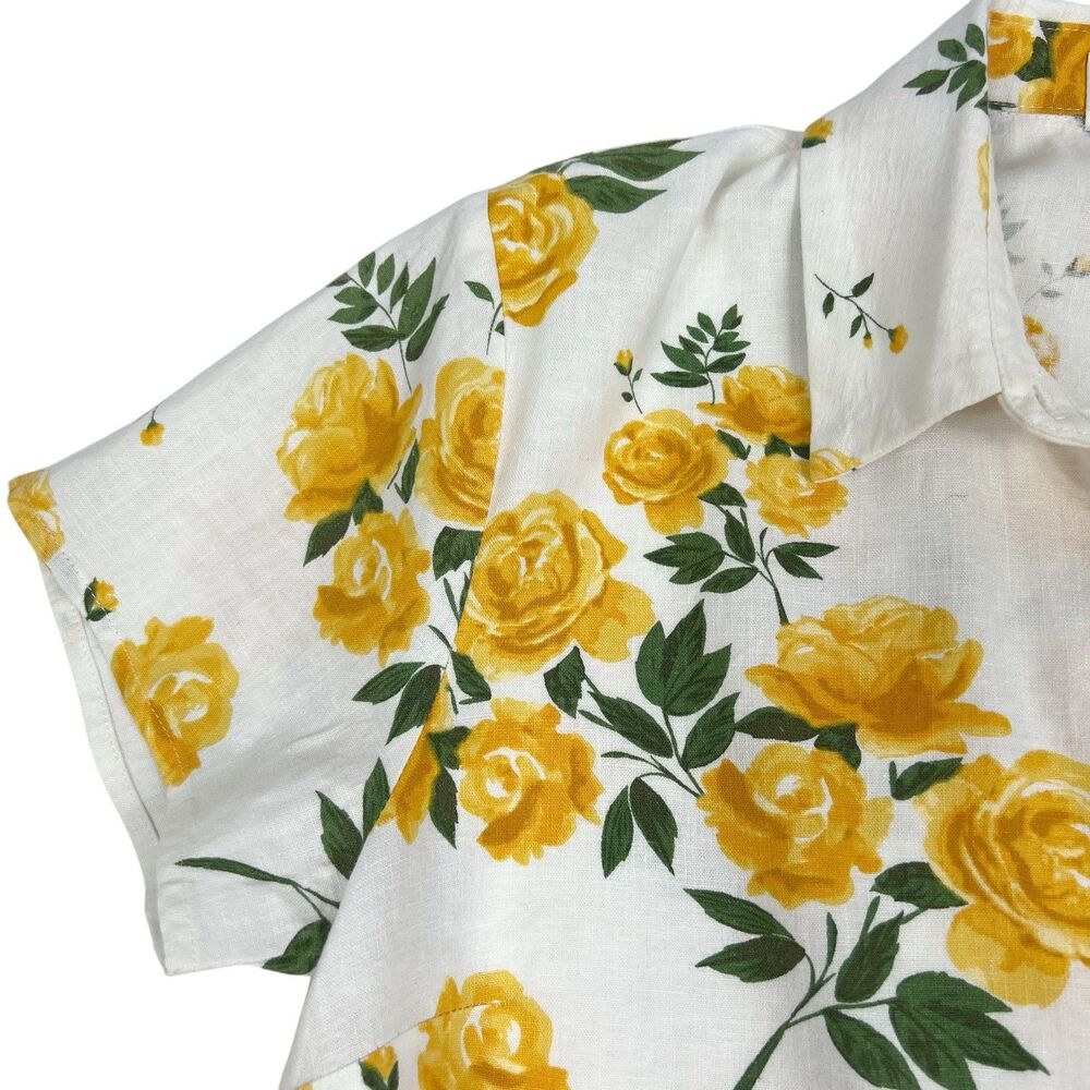 L’Academie Revolve Kendra Yellow Rose Floral Belted Mini Shirt Dress Small - Picture 6 of 11